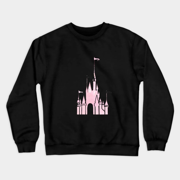 Pretty in Pink Castle Crewneck Sweatshirt by digitaldoodlers